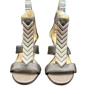 Antonio Melani Leather Sandals Gray/Brown Size 6